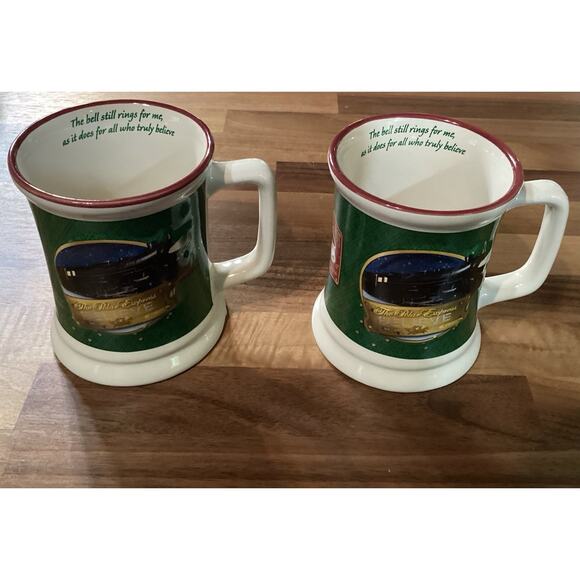 Set Of 2 The Polar Express Train “Believe” Coffee Cup Mugs Christmas 3D - Picture 3 of 10